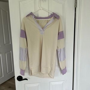 NWOT Lavender/Off-white shirt